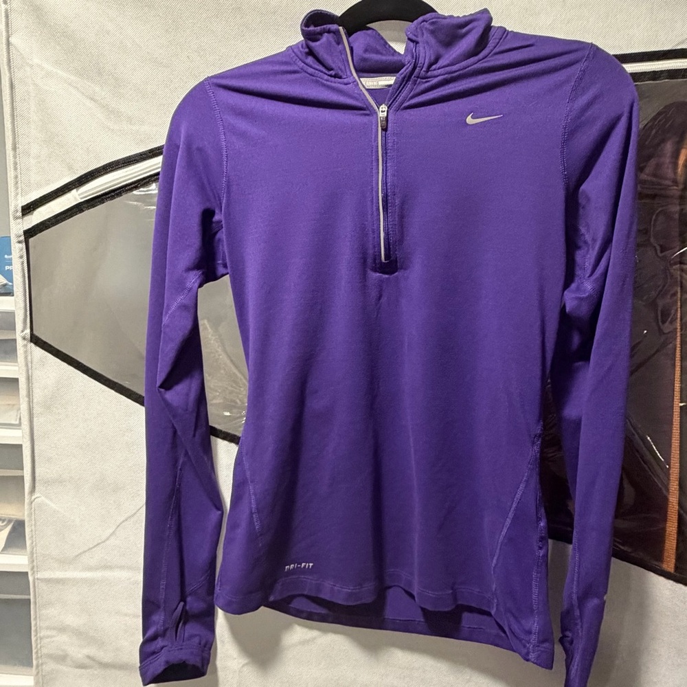 Nike Purple Half-Zip Long Sleeve Top